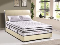 COMFORT SENSE LATEX * Latex * 3 Zone pocket spring * Edge foam support * Box top on plush top * Non flip * Imported knitted fabric * 10 years guarantee * Coolmax